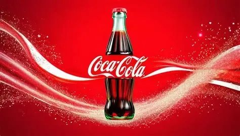 Botella de Coca-Cola sobre un fondo rojo luminoso
